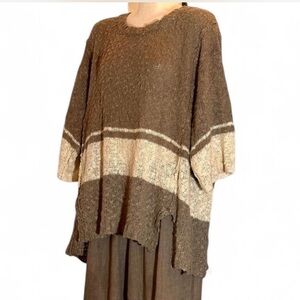 Easel Boho Textured Knit Oversized Tunic Sweater 
M/L Earth Tones